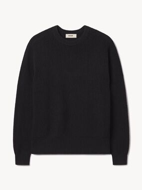 Buck Mason Black Ribbed Crewneck Sweater